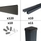 Kit clôture composite poteau à sceller - RIO Anthracite H-1,8m