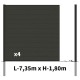 Kit clôture composite poteau à sceller - RIO Anthracite H-1,8m