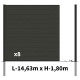 Kit clôture composite poteau à sceller - RIO Anthracite H-1,8m