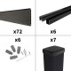 Kit clôture composite poteau à sceller - RIO Anthracite H-1,8m