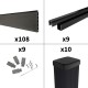Kit clôture composite poteau à sceller - RIO Anthracite H-1,8m