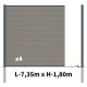 Kit clôture composite poteau à sceller - RIO Platinium H-1,8m