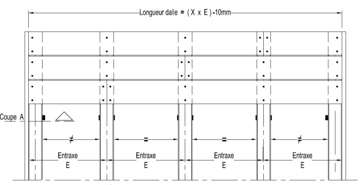 terrasse composite distance entre lambourde